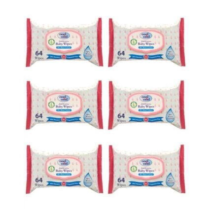 Cool & Cool 99% Water Content Baby Wipes - 64's X 6 = 384 Counts