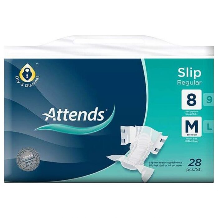 Attends - Slip Regular 8 Medium Adult Diapers (Pack of 28)