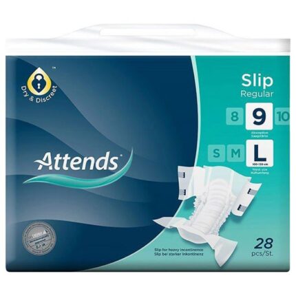 Attends - Slip Regular 9 Large Adult Diapers (Pack of 28)