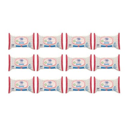 Cool & Cool 99% Water Content Baby Wipes - 64's X 12 = 768 Counts