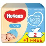 Huggies - Baby Wipes Pure 2+1 Free 56s x 3 Pack - 168 Wipes