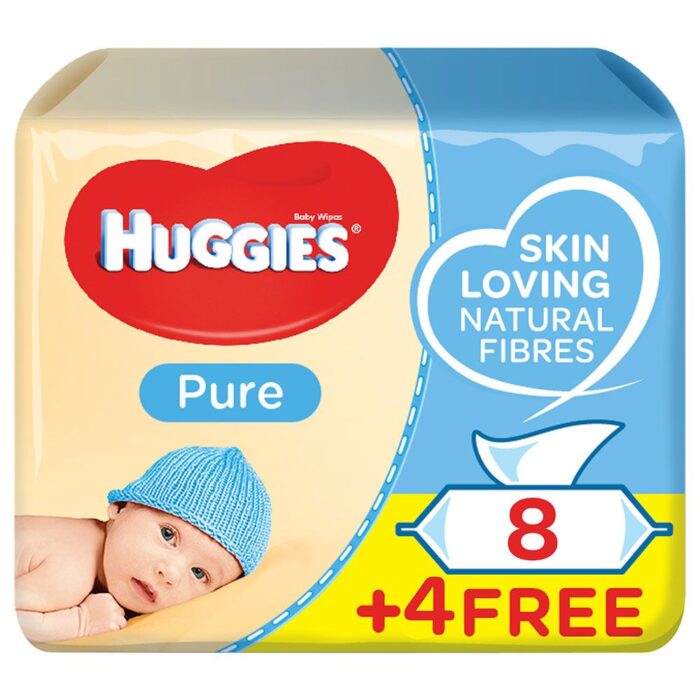 Huggies - Baby Wipes Pure, 8+4 Free , 56S X 12 (672 Wipes)