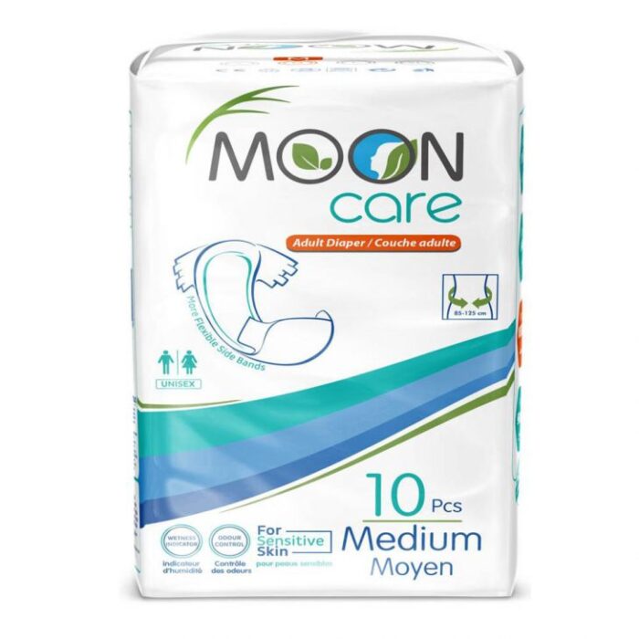Moon Care - Medium Waist Heavy-Briefs Adult Diapers 85-125 cm, 10 Count