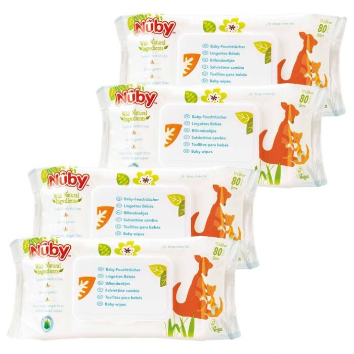 Nuby - Baby Wipes Pack Of 4 - Combo