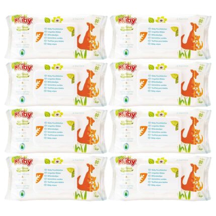 Nuby - Baby Wipes Pack Of 8 - Combo