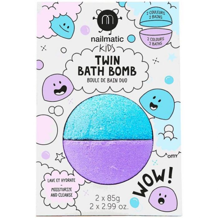 Nailmatic Kids - Gentle & Vegan Twin Bath Bomb Blue - Violet